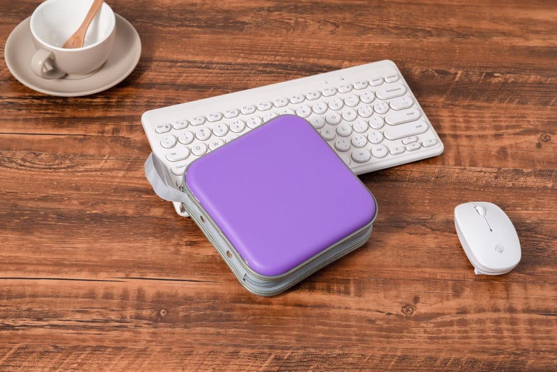 Home Wing Hard Plastic CD/DVD Binder, Portable Storage wallet 30-capacity, Purple - Image 3